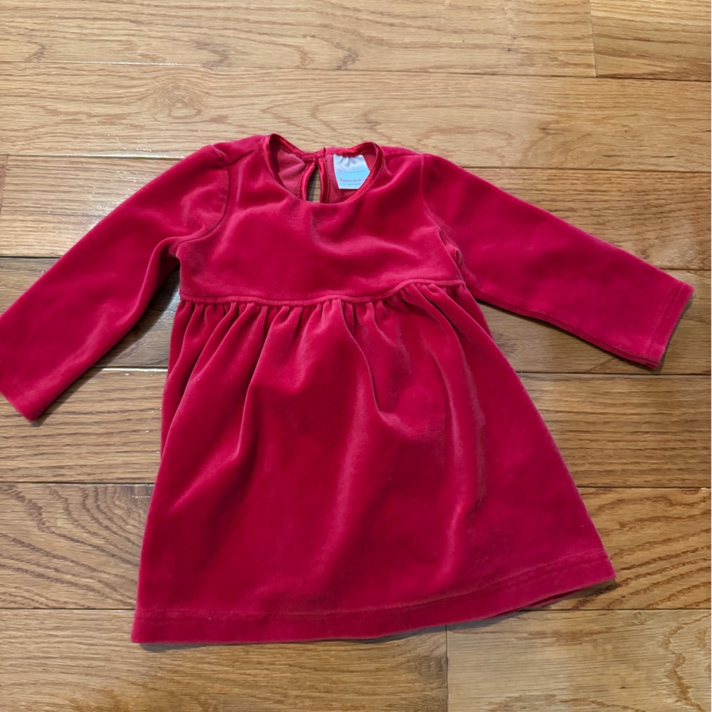 Hanna Andersson red velvet long sleeve baby dress
